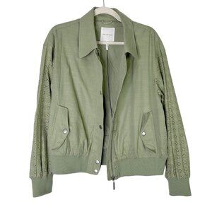 Avec‎ Les Filles Jacket Women’s Size Medium Green Eyelet Sleeves